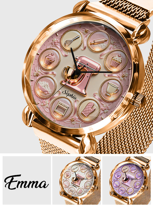 Love Baking - Personalisierte Damen-Handuhr zum Backen 