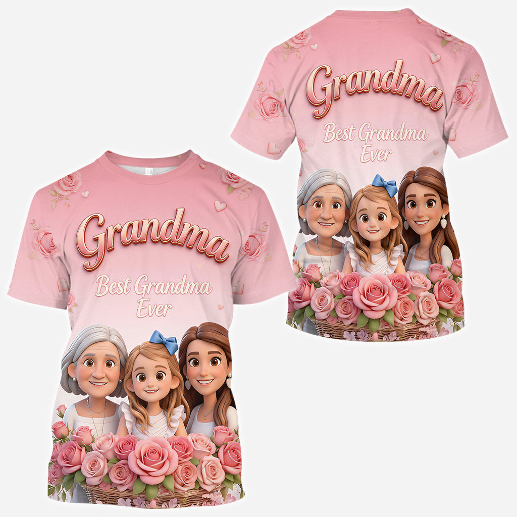 Personalisierbares T-Shirt mit Foto – Beste Mama, Oma der Welt – Personalisiertes Oma-Shirt
