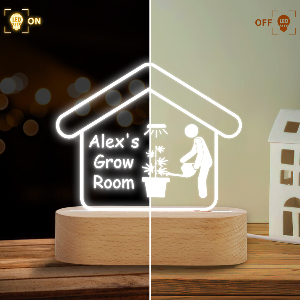 Grow Room – Personalisierte, cannabisförmige Lampenfassung