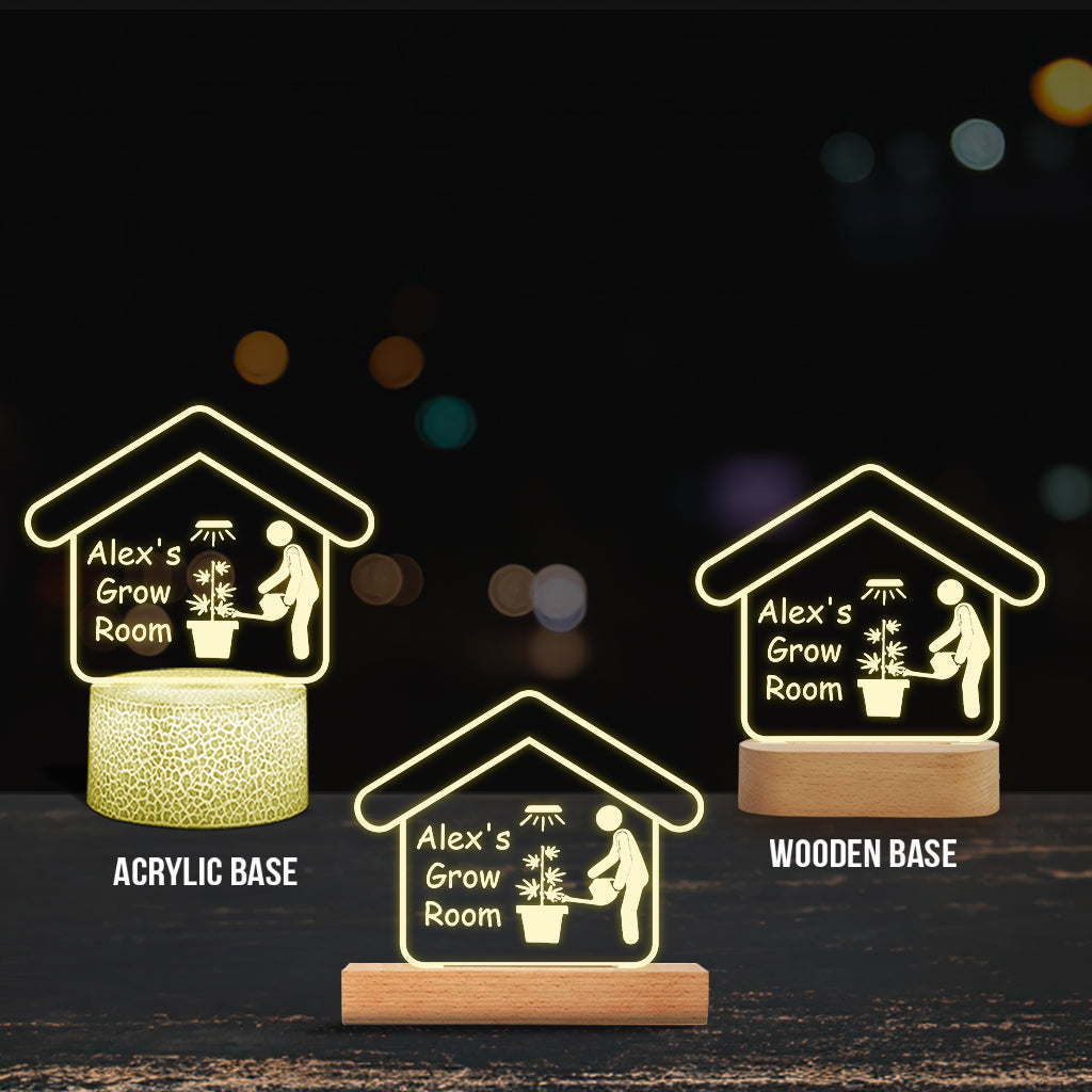 Grow Room – Personalisierte, cannabisförmige Lampenfassung