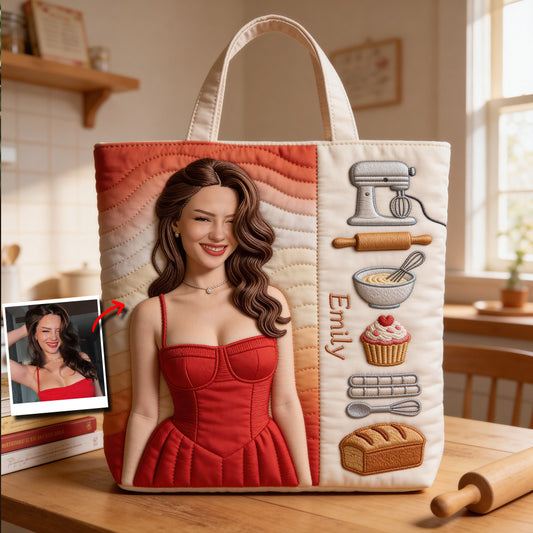 Custom Any Photo Baking Lovers - Personalized Baking Quilted Tote Bag
