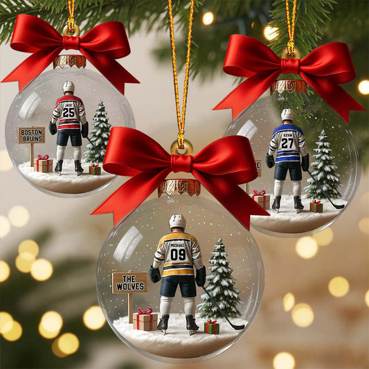 Hockey Team - Personalized Hockey Transparent Ornament