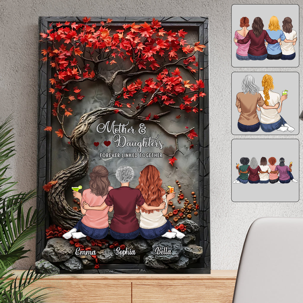Mutter und Kinder – für immer verbunden – Personalisierte Leinwand und Poster für Mutter
