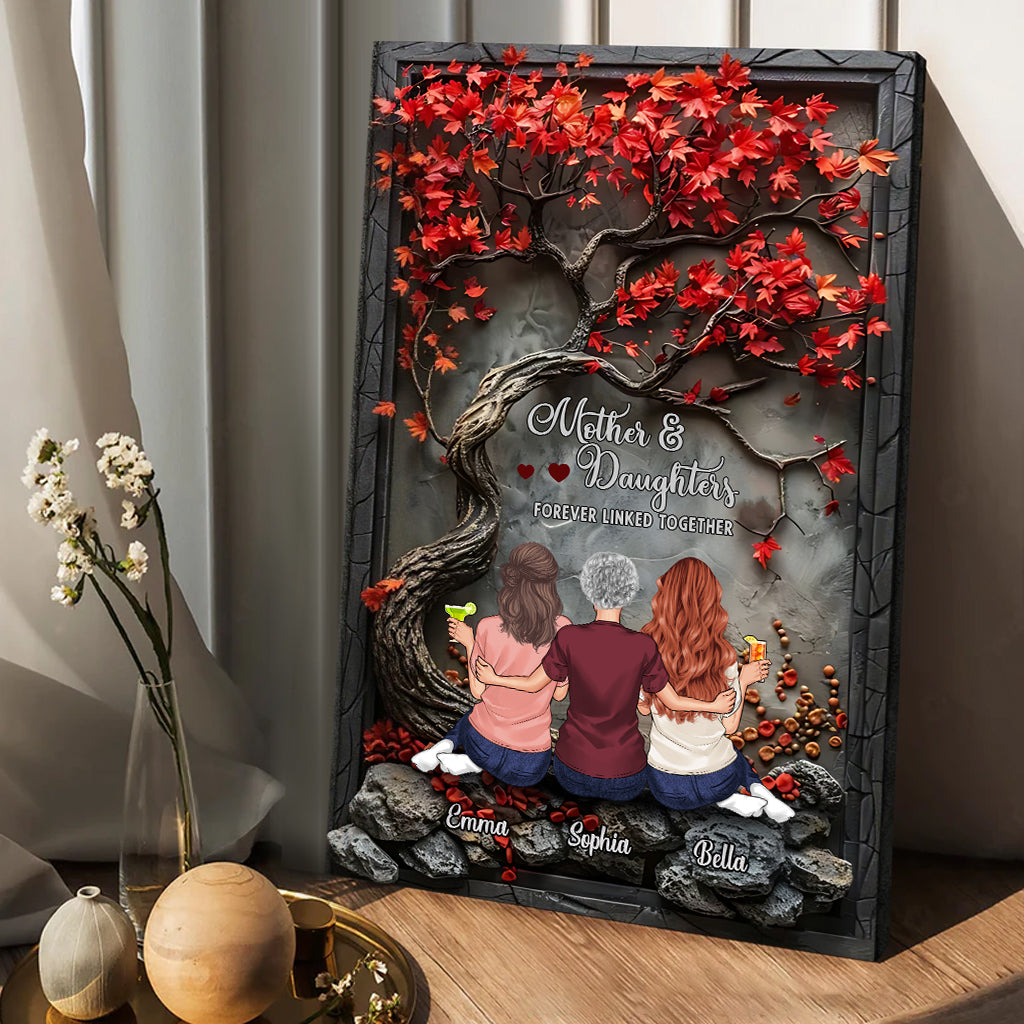 Mutter und Kinder – für immer verbunden – Personalisierte Leinwand und Poster für Mutter