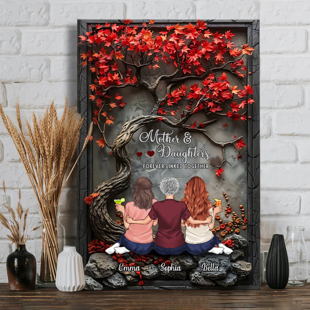 Mutter und Kinder – für immer verbunden – Personalisierte Leinwand und Poster für Mutter
