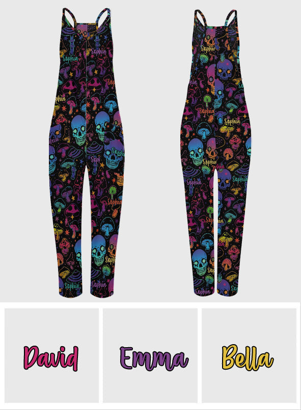 Pilz & Totenkopf – Personalisierte Hippie-Latzhose/Strampler in lockerer Passform