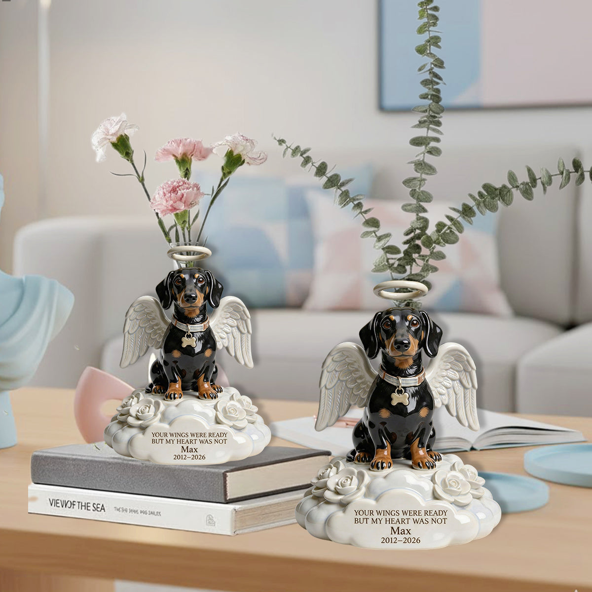 Angel Dog - Personalized Dog Custom Shape Acrylic Flower Vase