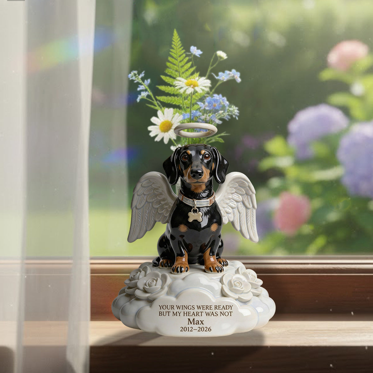 Angel Dog - Personalized Dog Custom Shape Acrylic Flower Vase