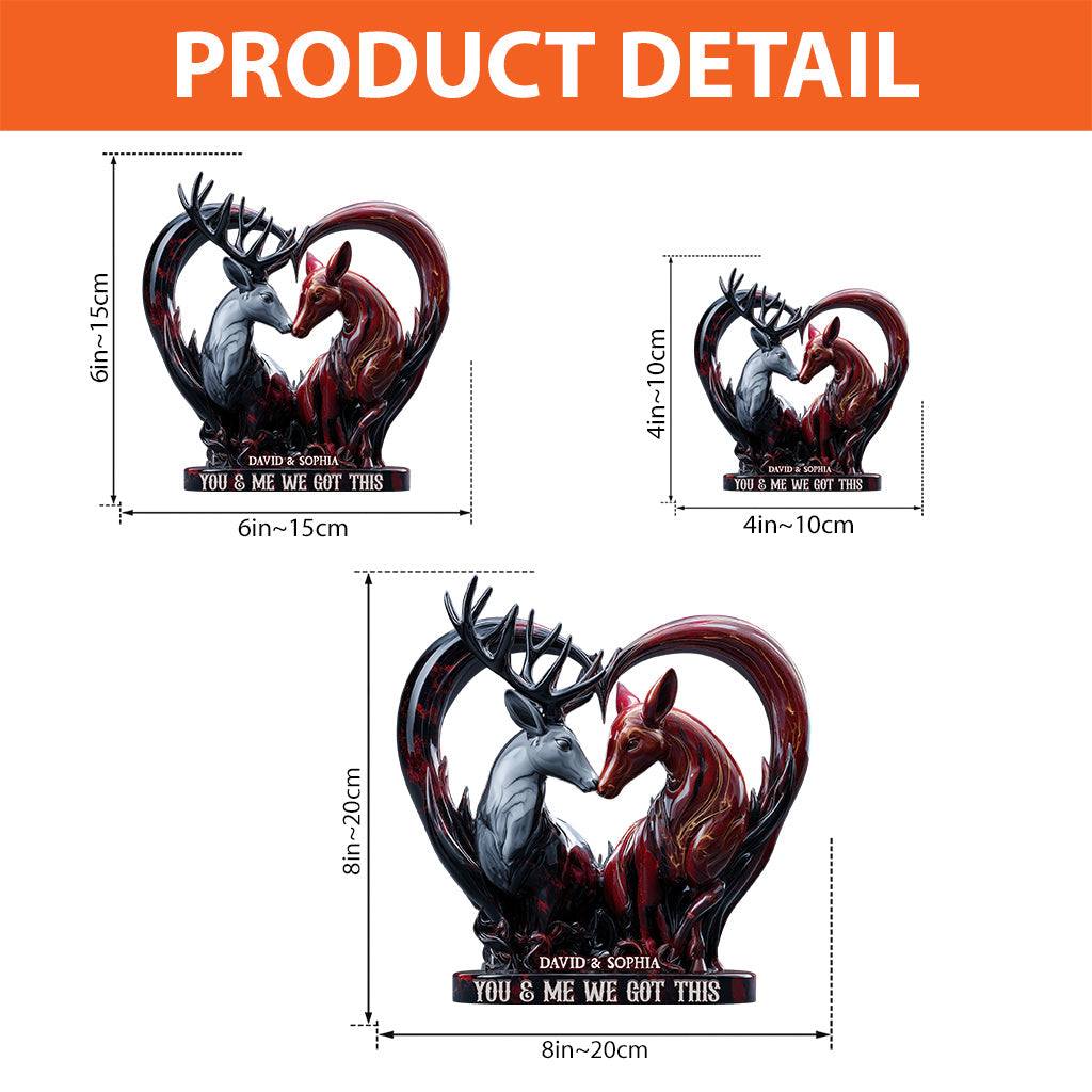 Du und ich, wir schaffen das – personalisierte Jagd-Acrylplakette in individueller Form
