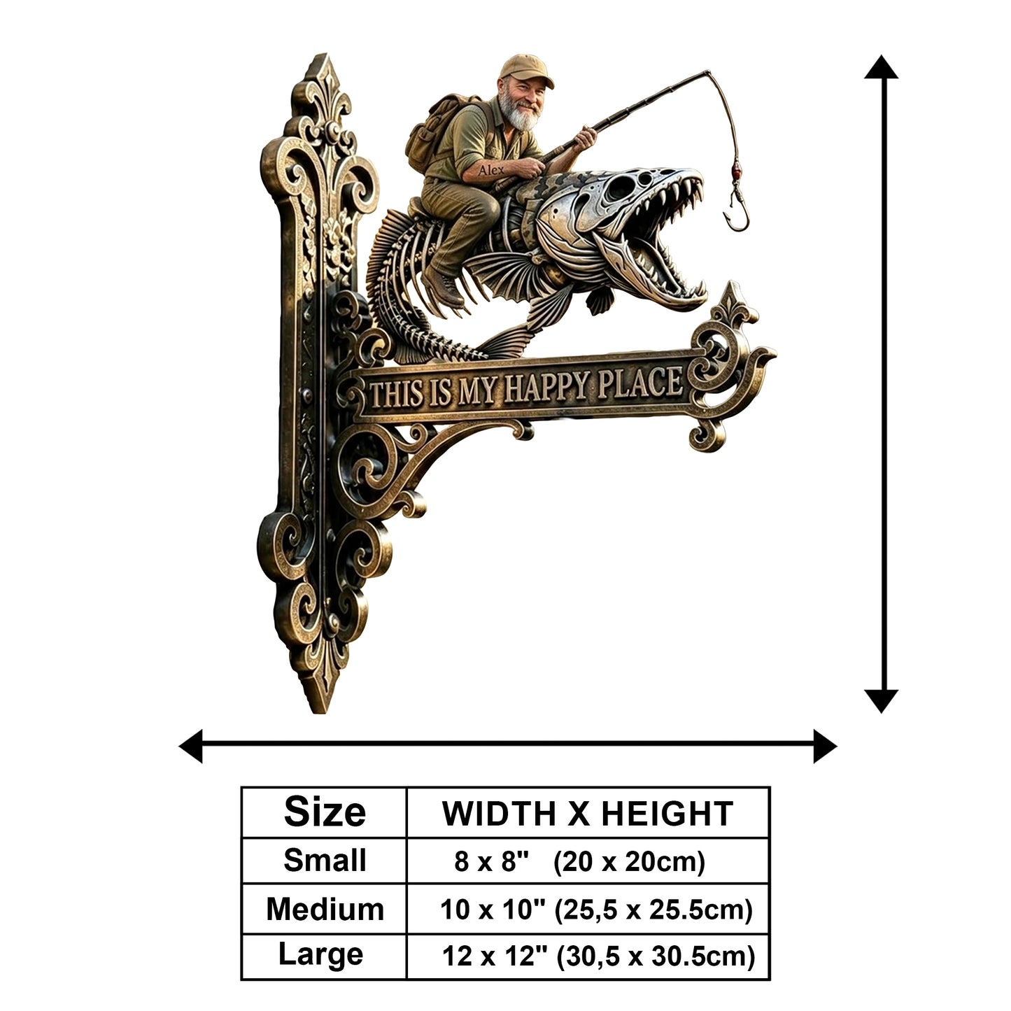 Das ist mein glücklicher Ort - Personalisierte Holz-Wandschild