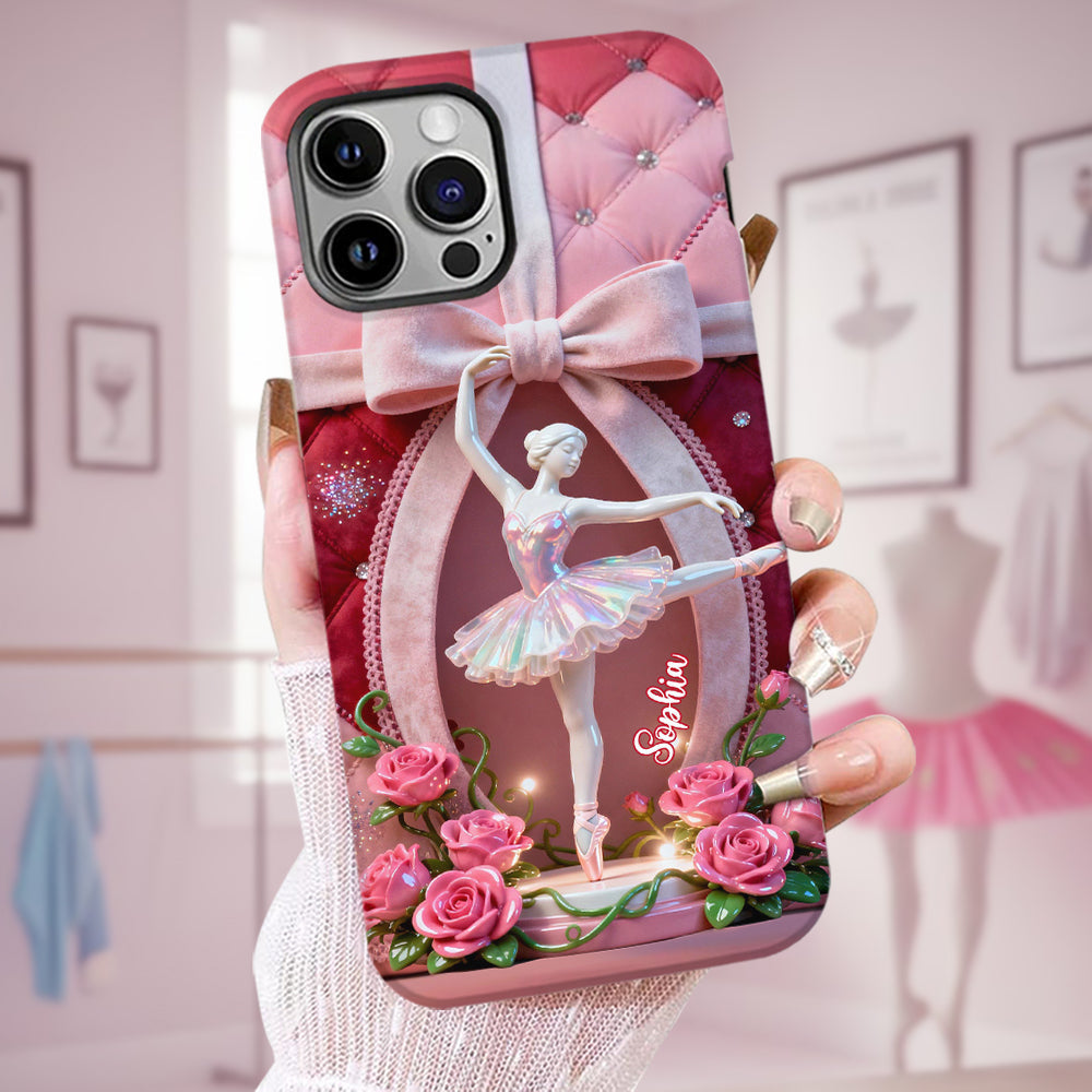 Einfach ein Mädchen, das gerne tanzt – Personalisierte Handyhülle mit Ballett-Vollbild