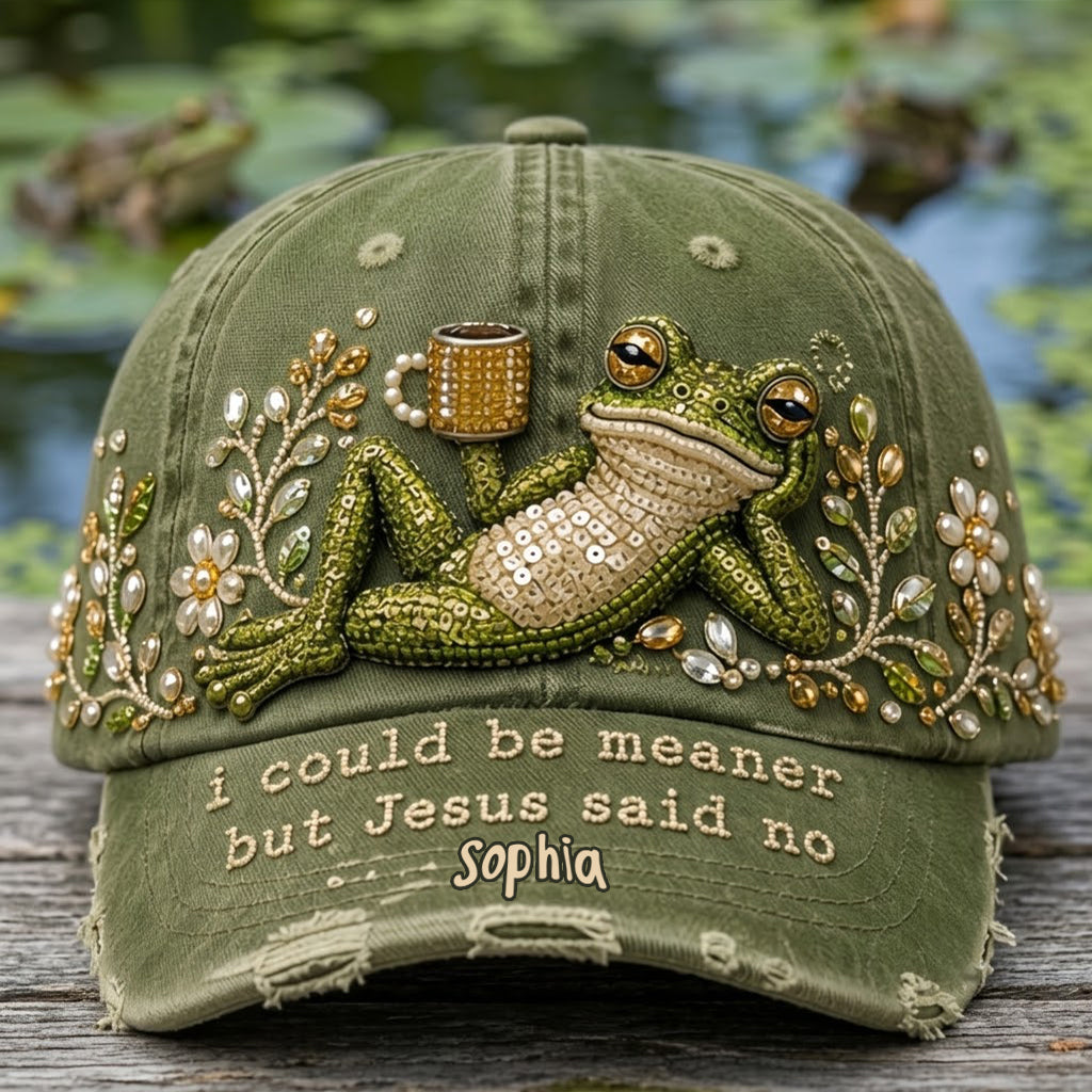 Jesus Save My Life, Funny Sarcastic Gift For Christians - Personalized Frog Classic Cap