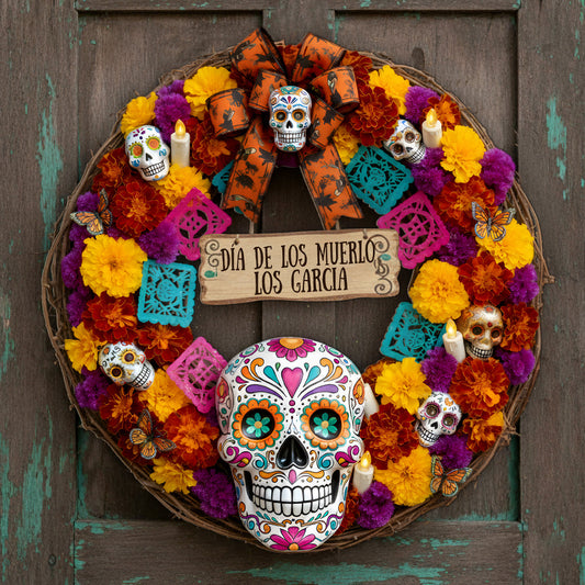 Día De Los Muertos – Personalisiertes Holzschild für Latina-Frauen in individueller Form