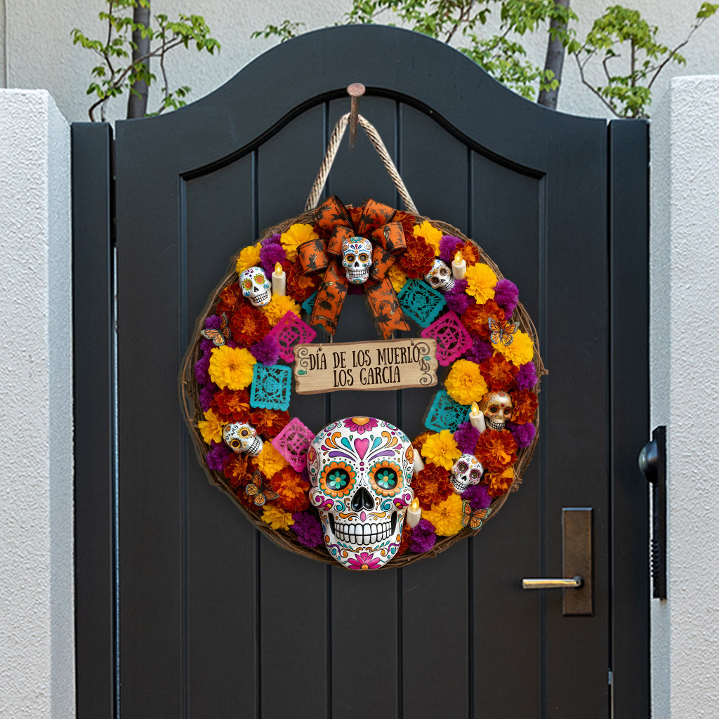 Día De Los Muertos – Personalisiertes Holzschild für Latina-Frauen in individueller Form