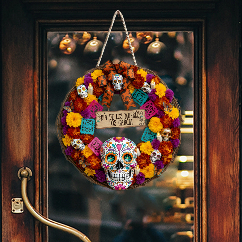 Día De Los Muertos – Personalisiertes Holzschild für Latina-Frauen in individueller Form