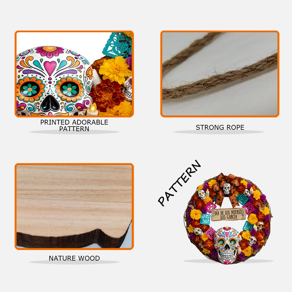 Día De Los Muertos – Personalisiertes Holzschild für Latina-Frauen in individueller Form