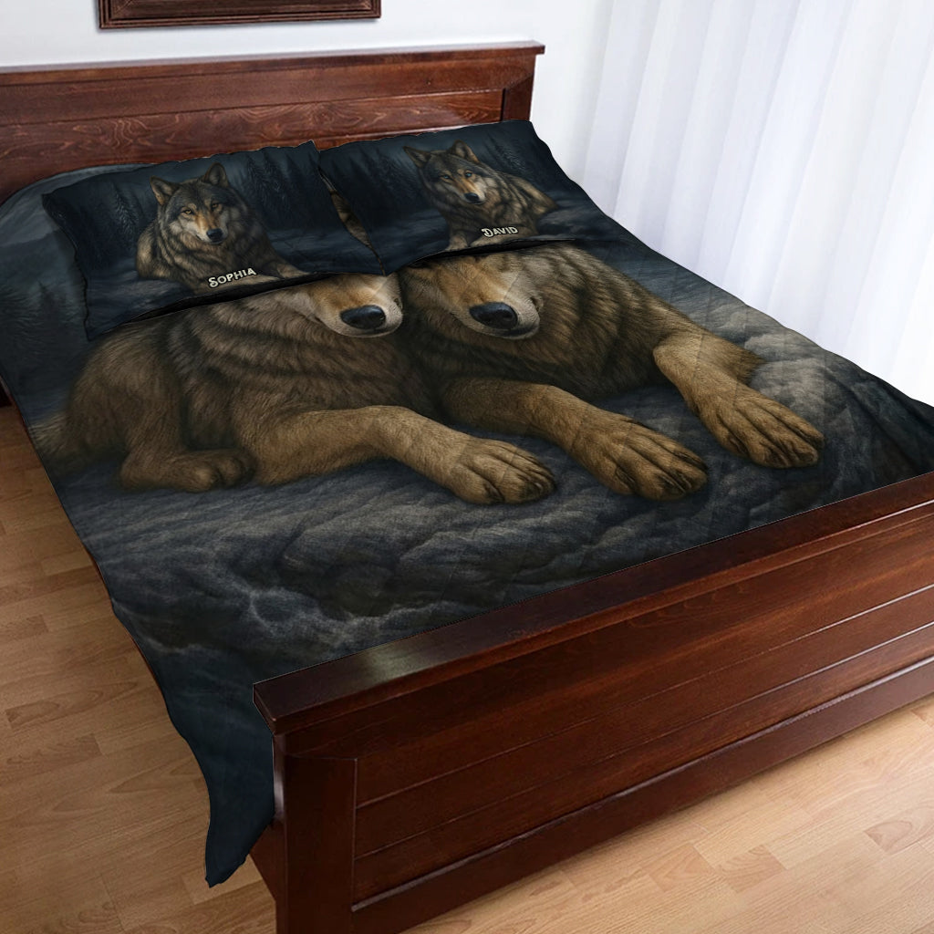 Wolfsliebhaber – Personalisiertes Wolf-Bettwäscheset