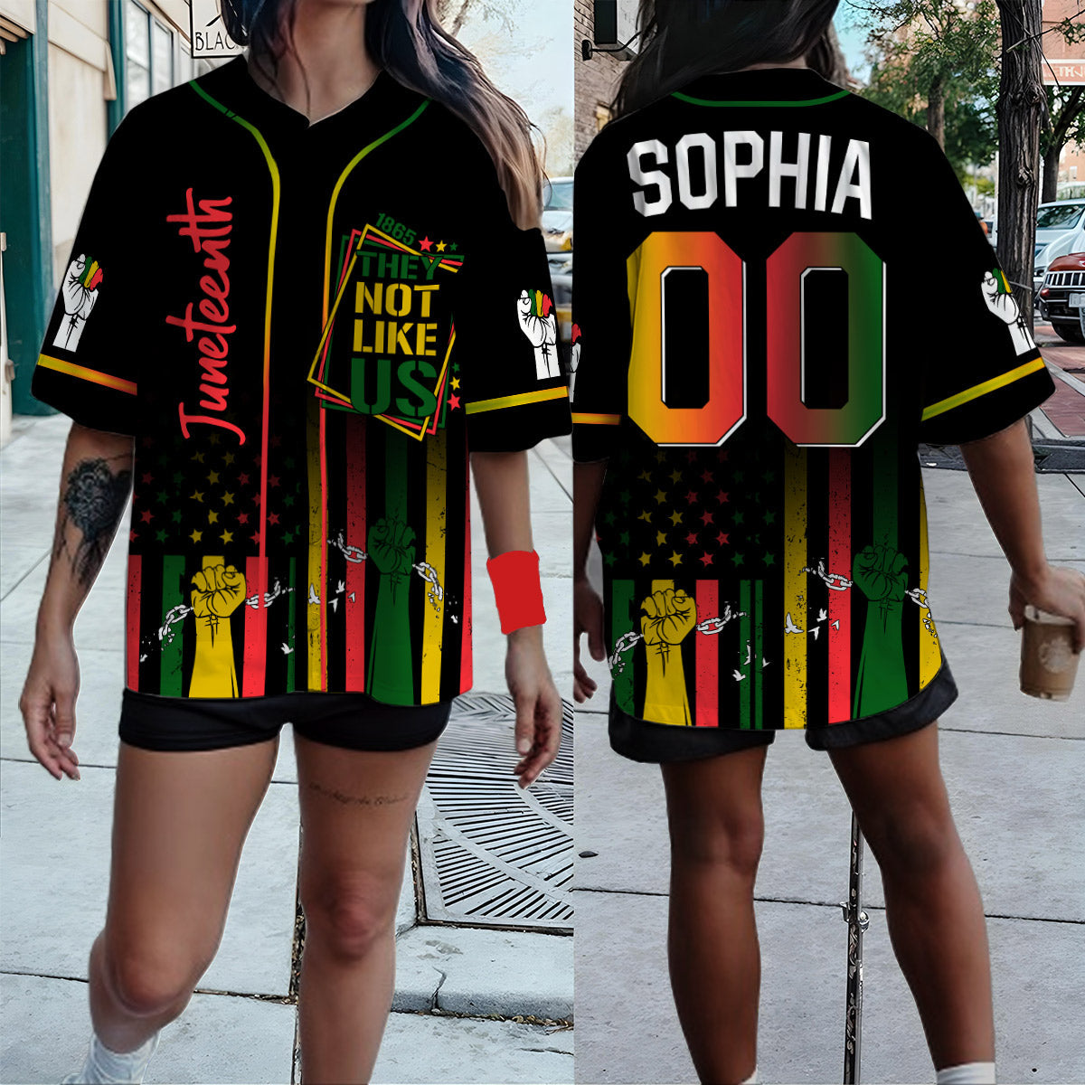 Sie mögen uns nicht – personalisiertes Juneteenth-Baseballtrikot
