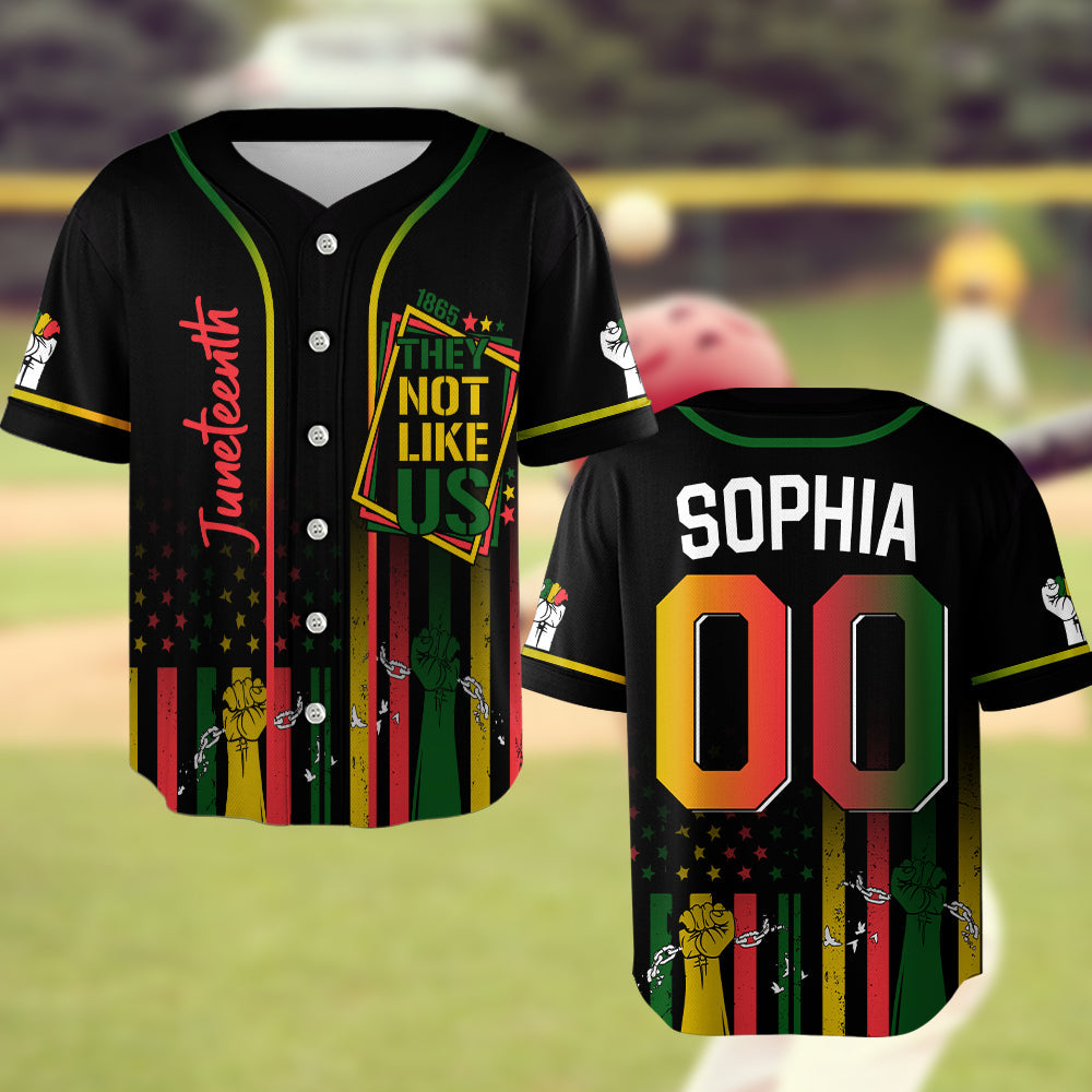 Sie mögen uns nicht – personalisiertes Juneteenth-Baseballtrikot