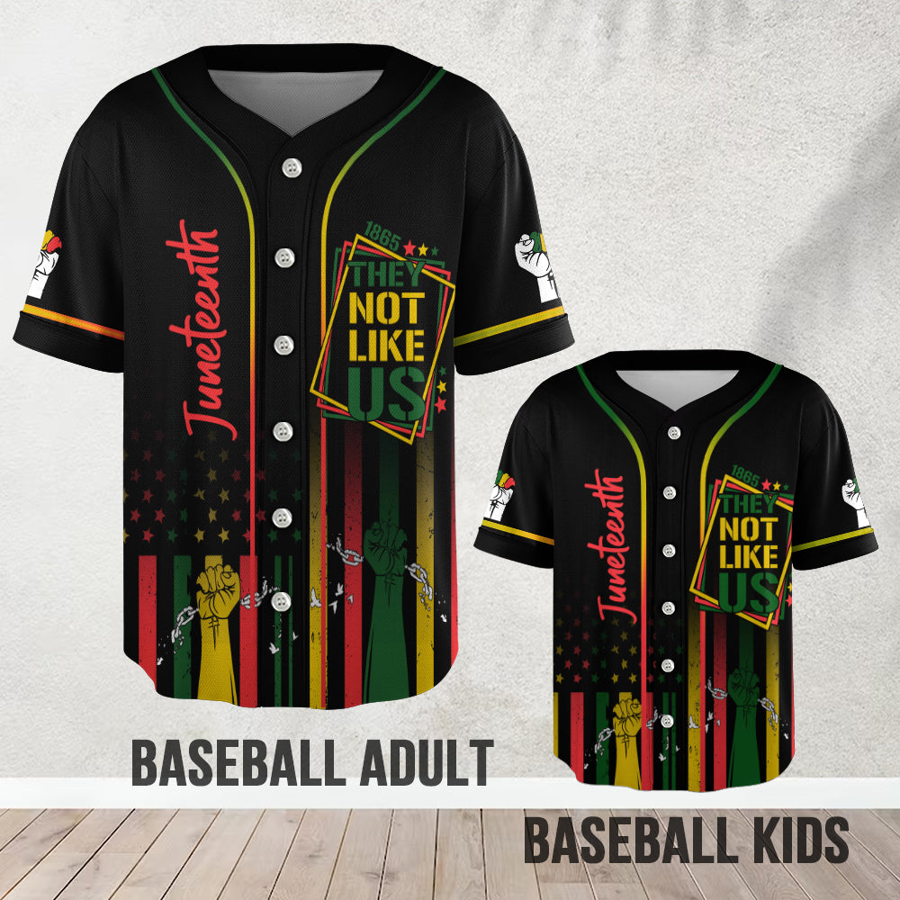 Sie mögen uns nicht – personalisiertes Juneteenth-Baseballtrikot