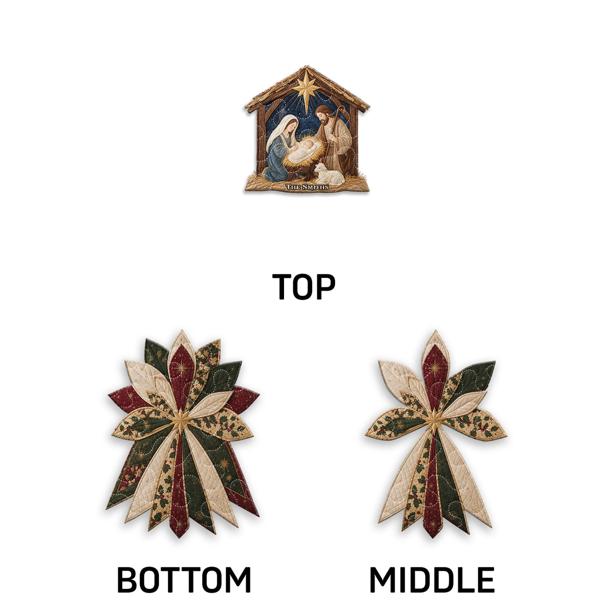 A Night of Sacred Wonder - Personalized Christian Quilted Door Hanger