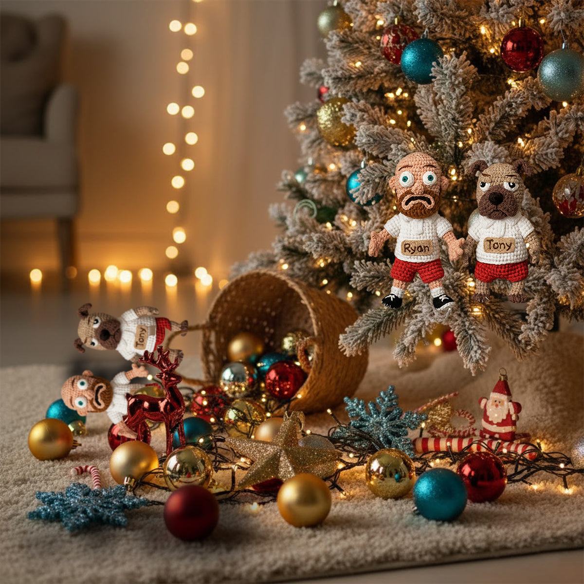 Fröhliche Weihnachten für die Fellnasen – Personalisierter, handgefertigter Hunde-Hakenschmuck