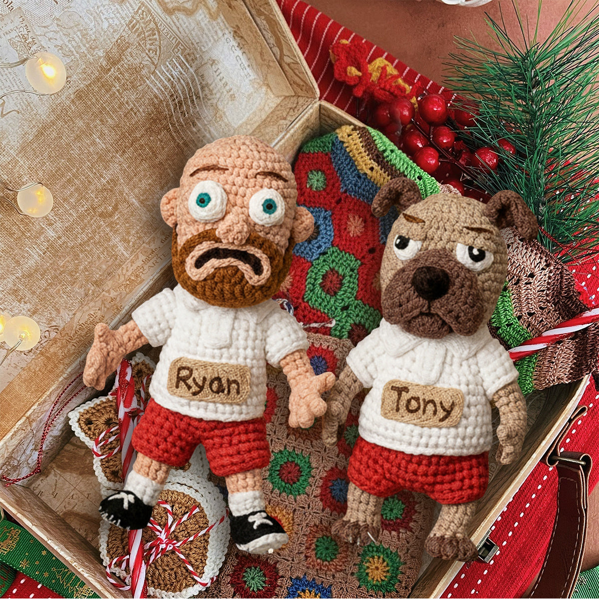 Fröhliche Weihnachten für die Fellnasen – Personalisierter, handgefertigter Hunde-Hakenschmuck