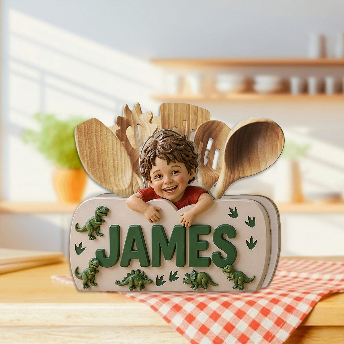 Special Name Wooden Pen Holder - Personalized Kid Wooden Desk Organizer