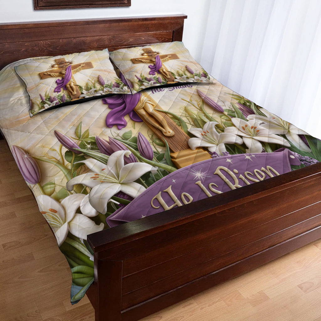 He Is Risen - Personalized Christian Quilt Set