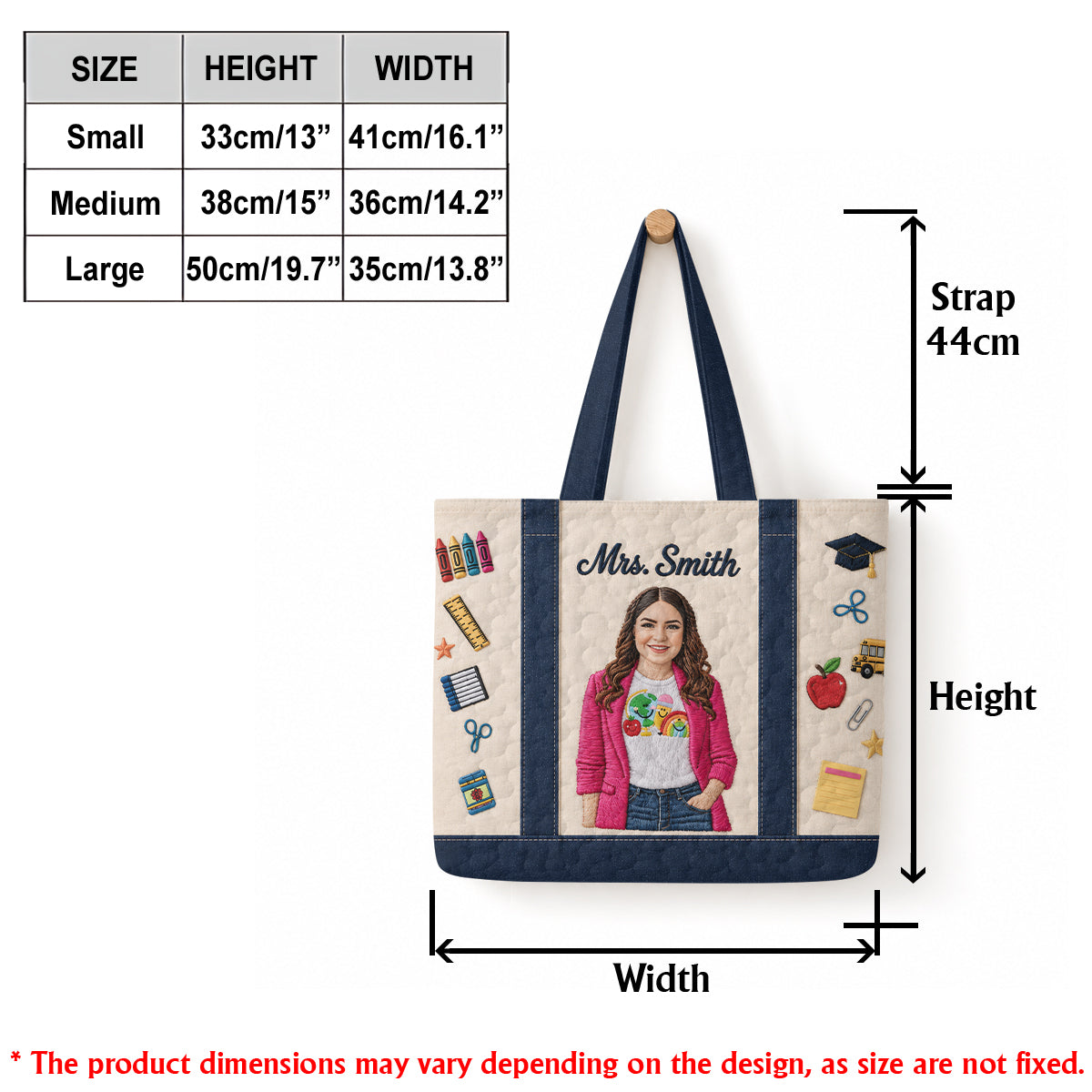 Lehrer Wertschätzung - Personalisierte Lehrer Quilted Tote Bag
