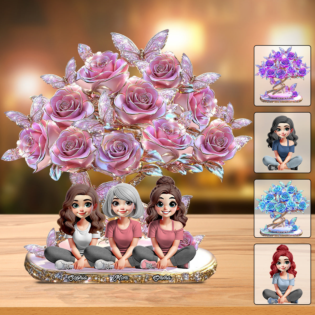 Wir lieben dich – Geschenk für Mama und Oma – Personalisierte Acrylplakette in individueller Form für Mutter