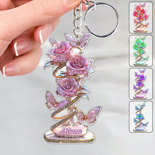 My Garden Gift For Mom, Grandma - Personalized Mother Keychain