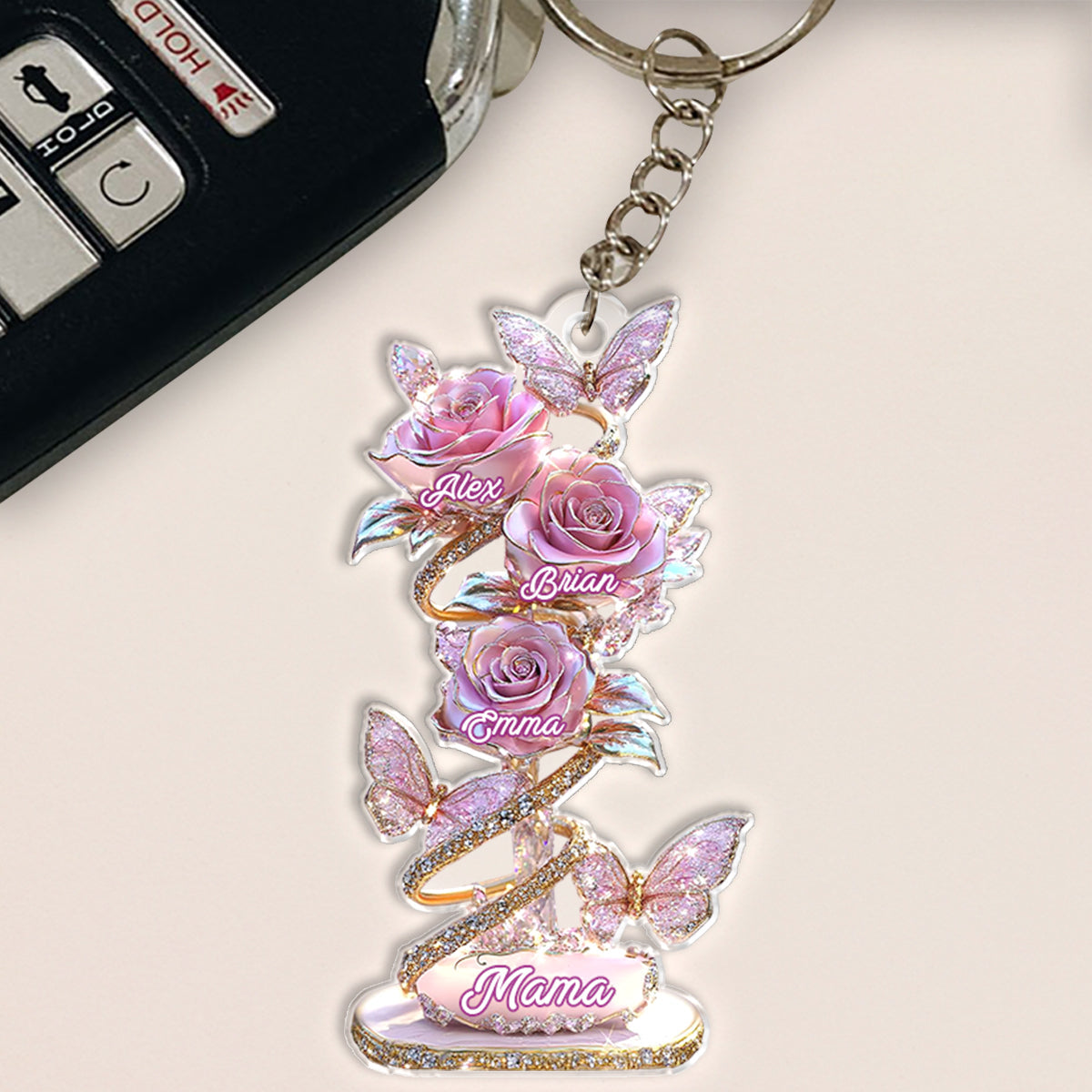 Mein Gartengeschenk für Mama, Oma – Personalisierter Mutter-Schlüsselanhänger