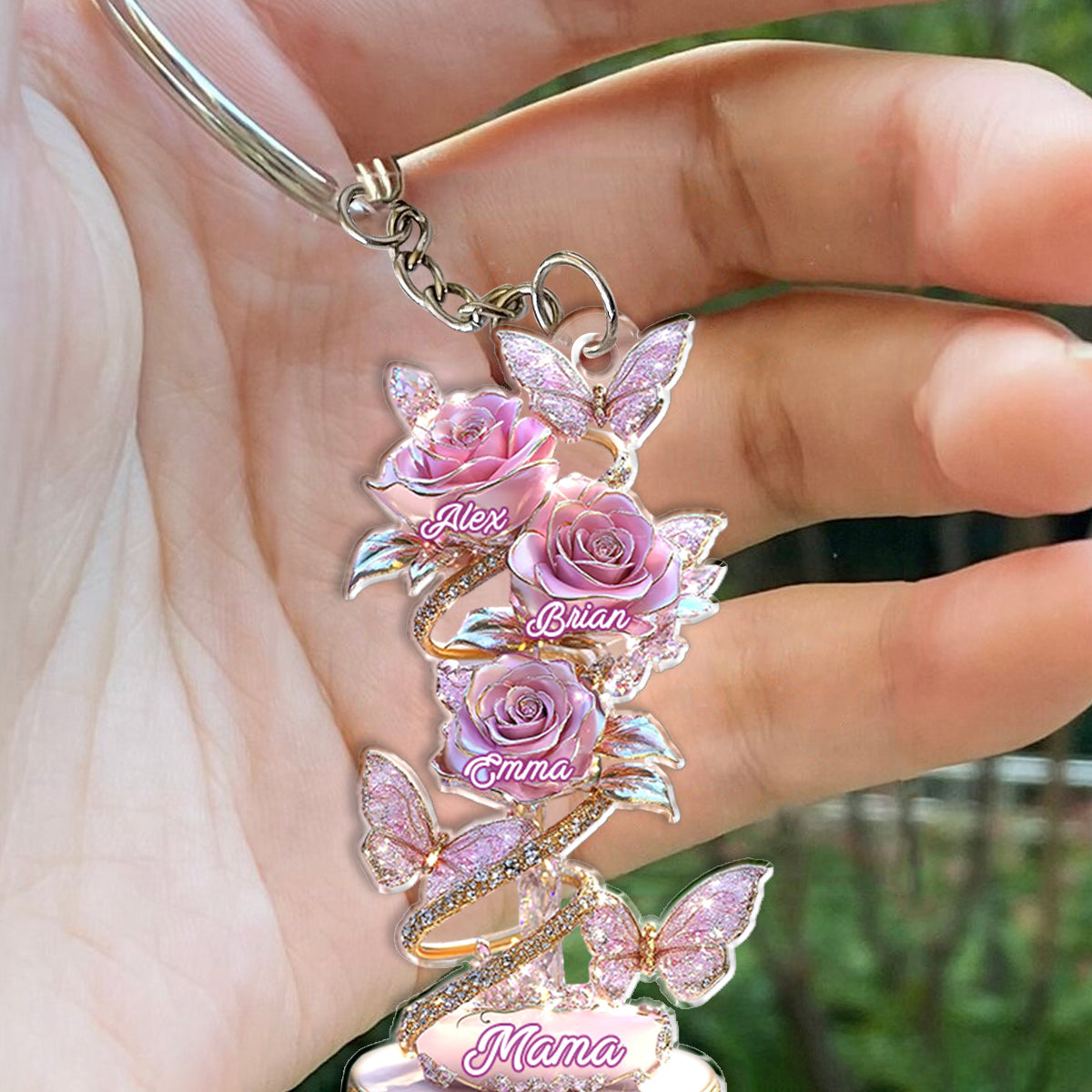Mein Gartengeschenk für Mama, Oma – Personalisierter Mutter-Schlüsselanhänger