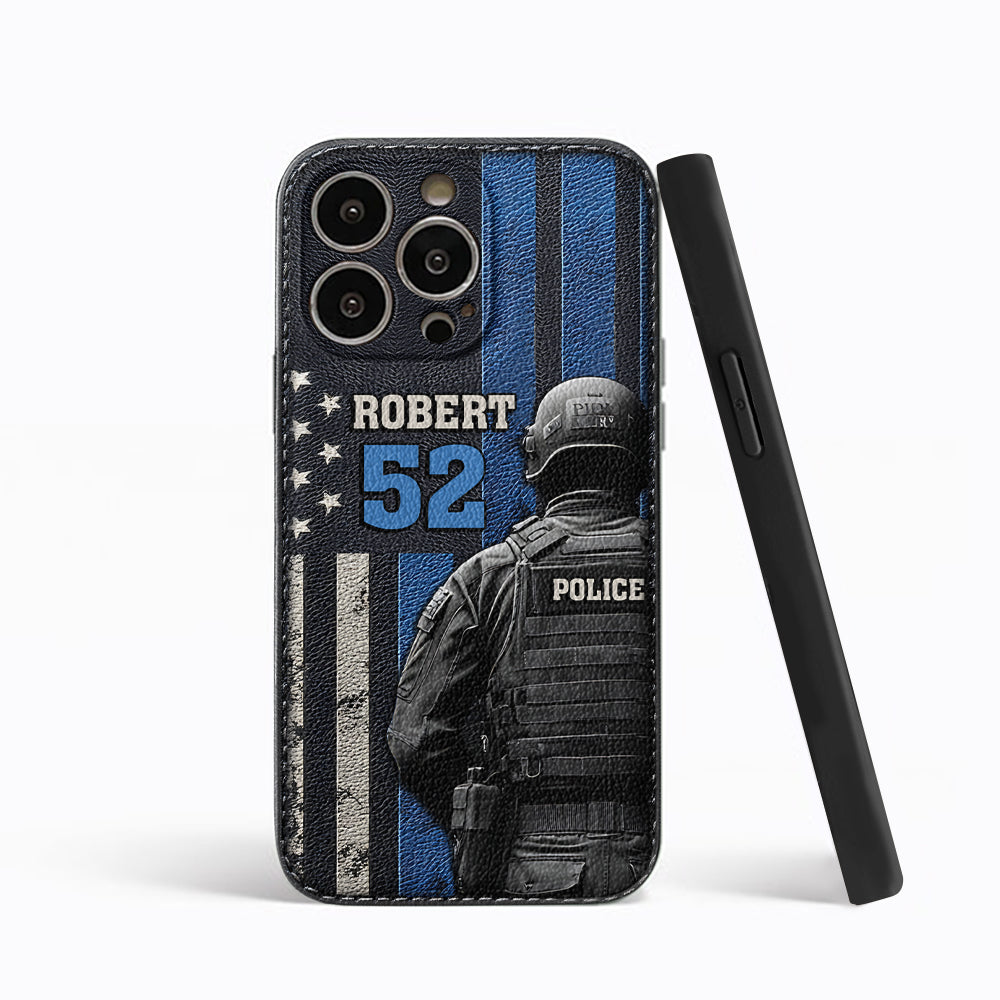 Police Officer Life - Personalized Police Officer Leather Phone Case