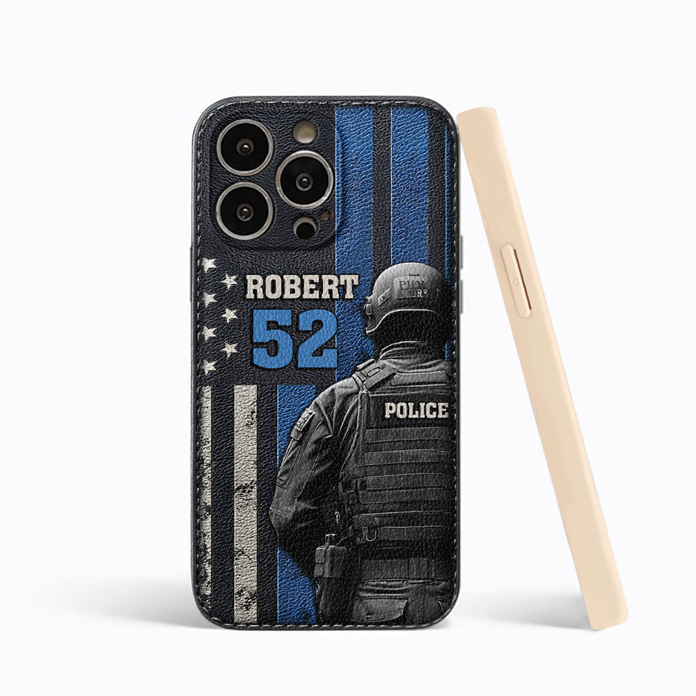 Police Officer Life - Personalized Police Officer Leather Phone Case