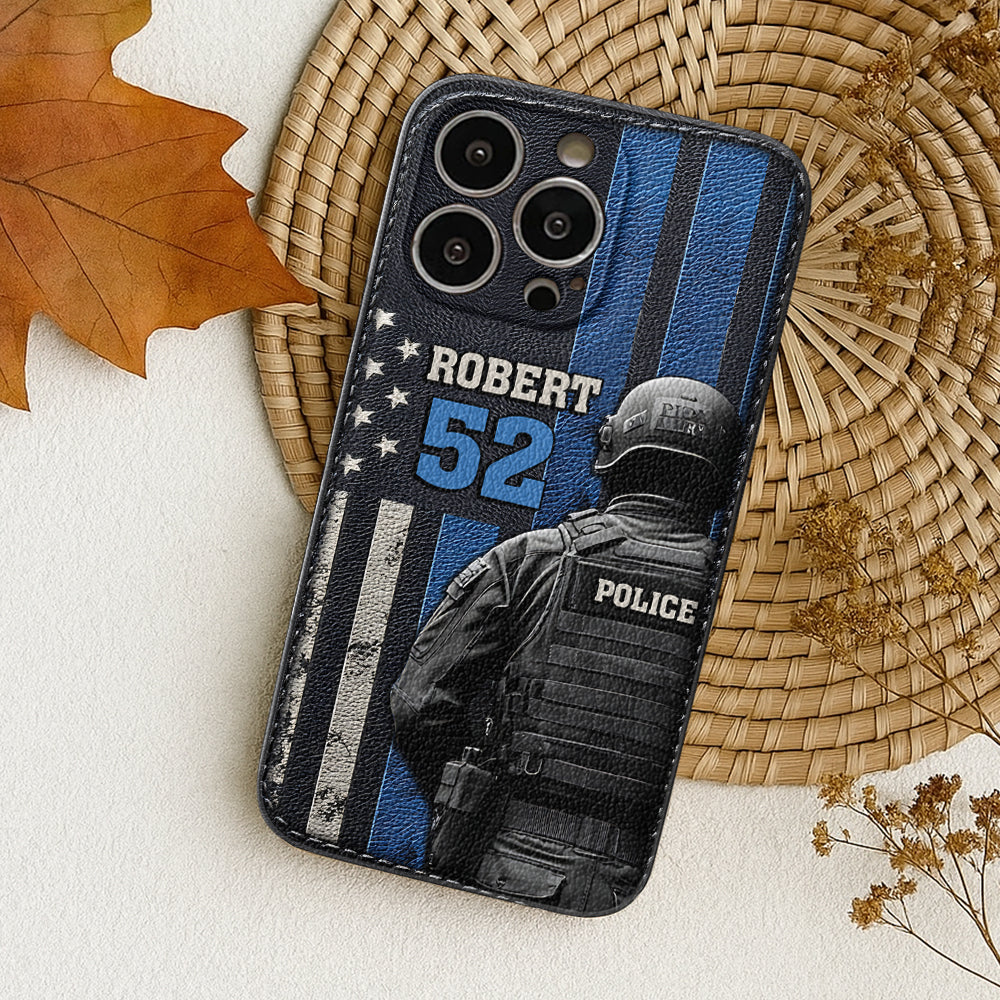 Police Officer Life - Personalized Police Officer Leather Phone Case