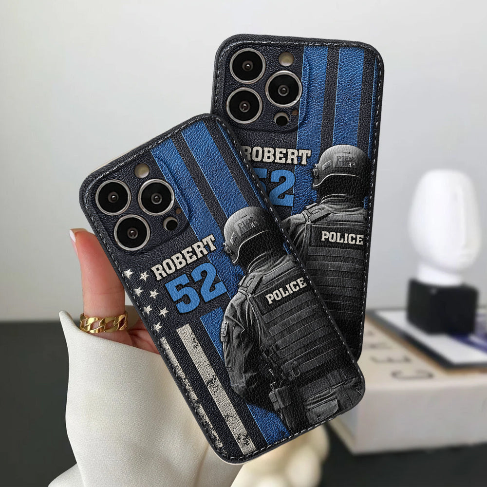 Police Officer Life - Personalized Police Officer Leather Phone Case