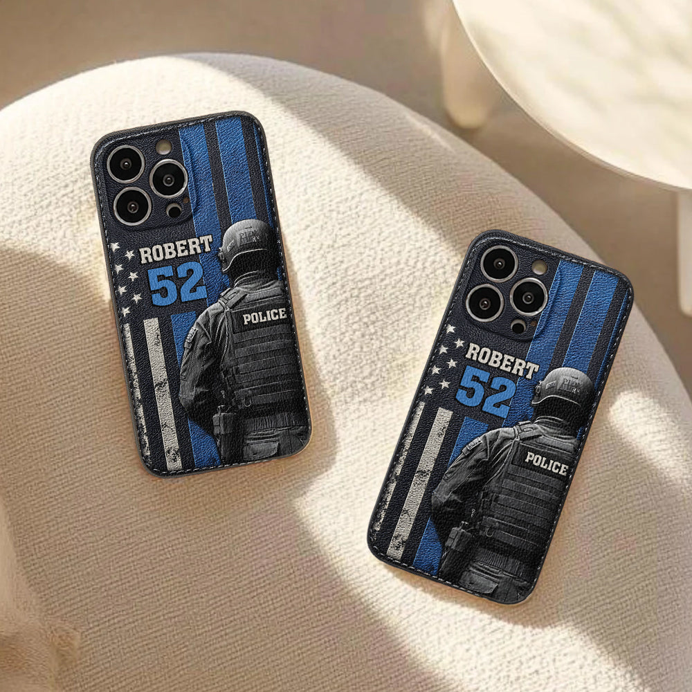 Police Officer Life - Personalized Police Officer Leather Phone Case
