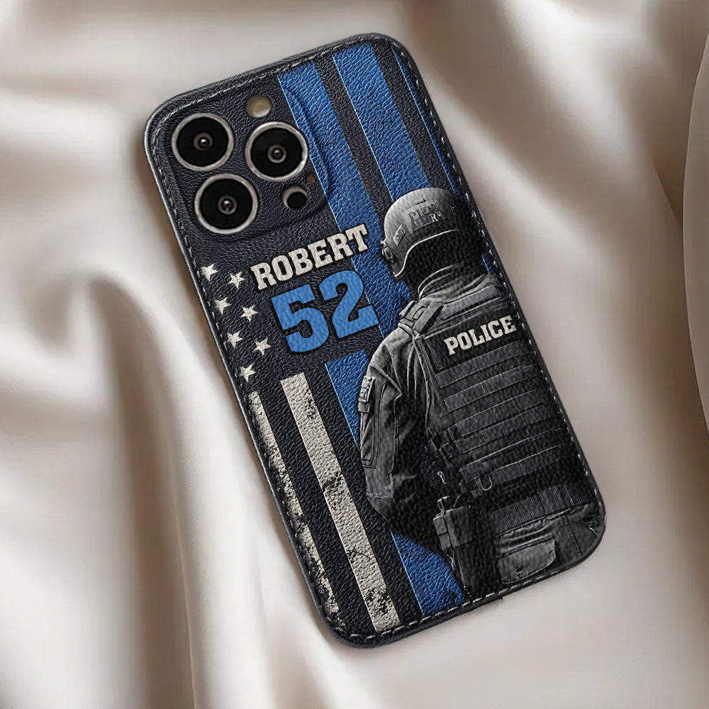 Police Officer Life - Personalized Police Officer Leather Phone Case