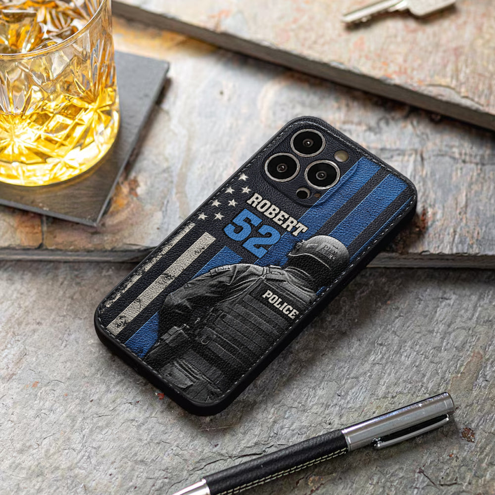 Police Officer Life - Personalized Police Officer Leather Phone Case