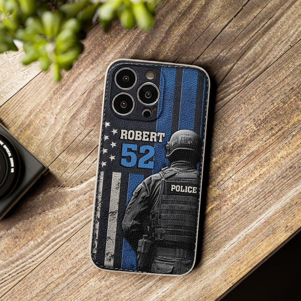 Police Officer Life - Personalized Police Officer Leather Phone Case
