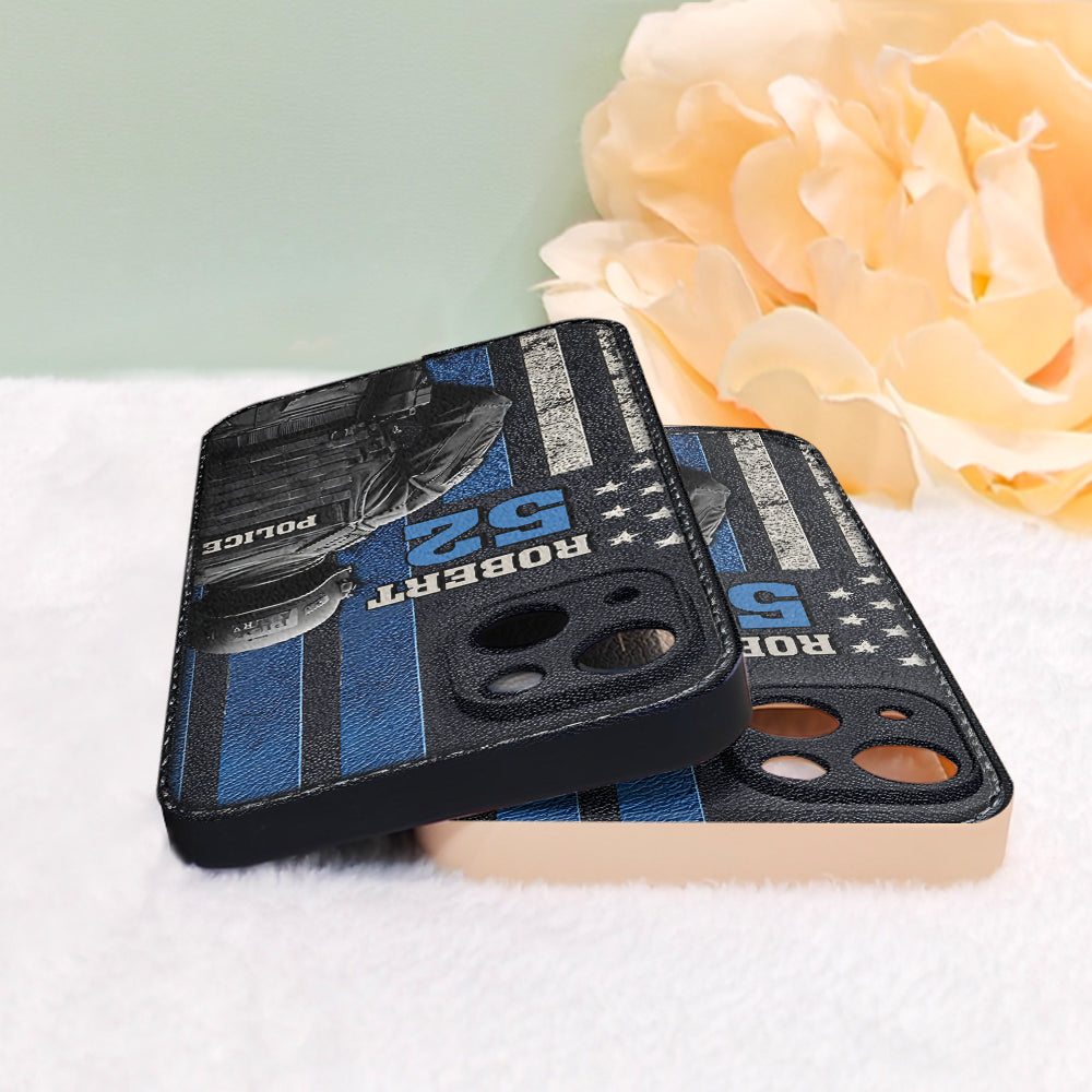Police Officer Life - Personalized Police Officer Leather Phone Case