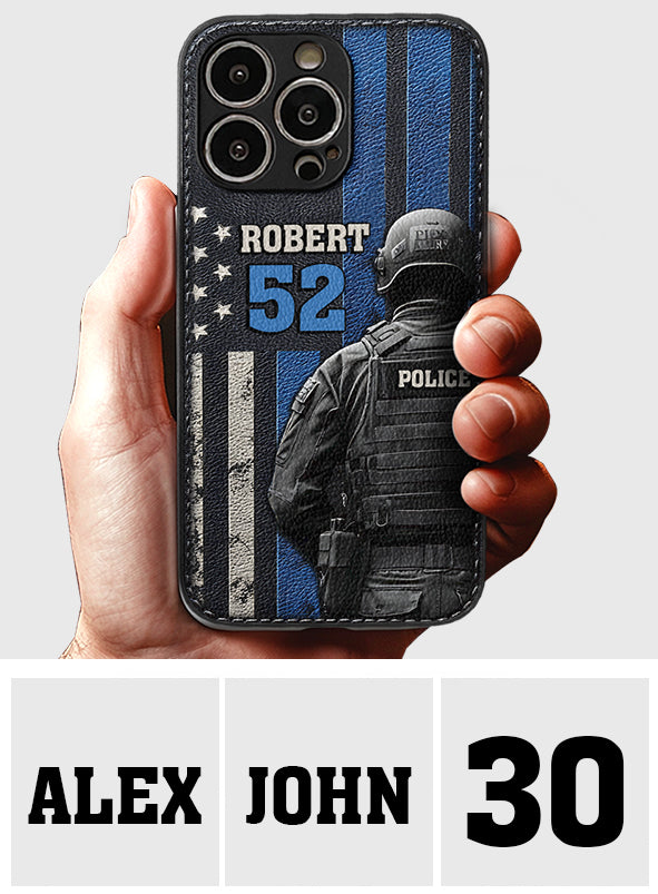 Police Officer Life - Personalized Police Officer Leather Phone Case