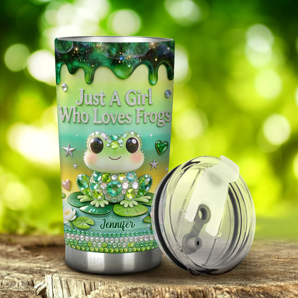 Ein Mädchen, das Frösche liebt - Personalisierter Frosch-Tumbler