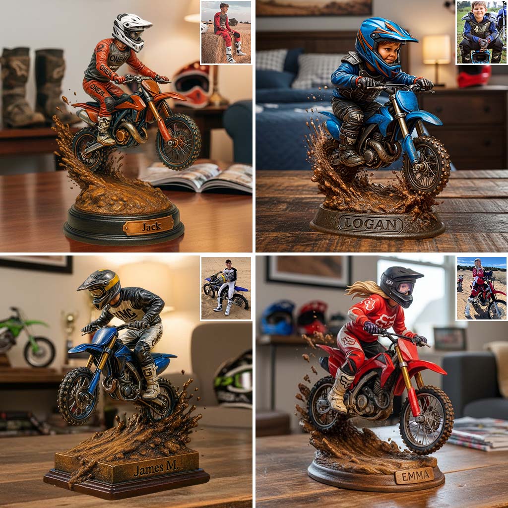 Liebe Dirtbikes – Personalisierte Acrylplakette in individueller Dirtbike-Form
