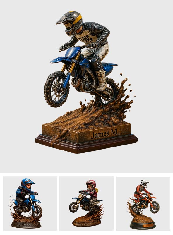 Liebe Dirtbikes – Personalisierte Acrylplakette in individueller Dirtbike-Form