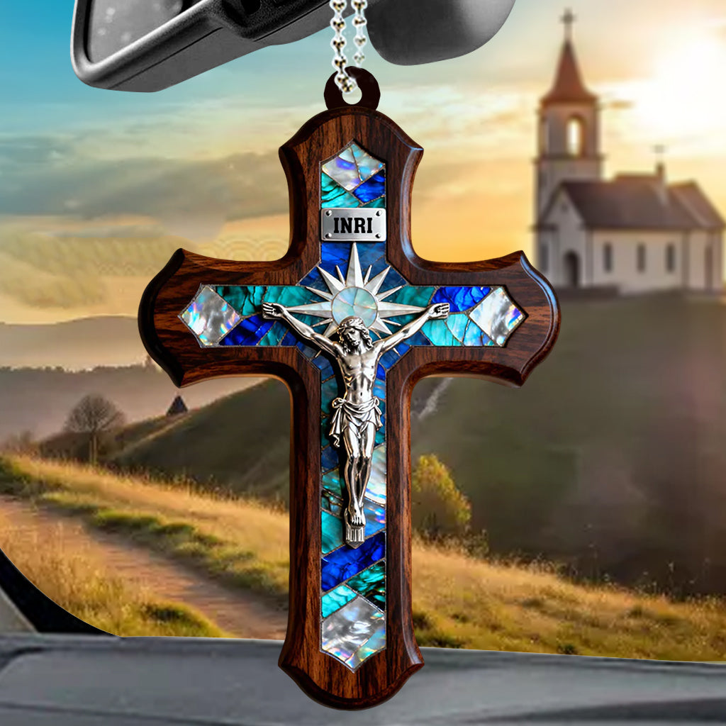 My Jesus Blesses Our Ways - Personalized Christian Car Ornament