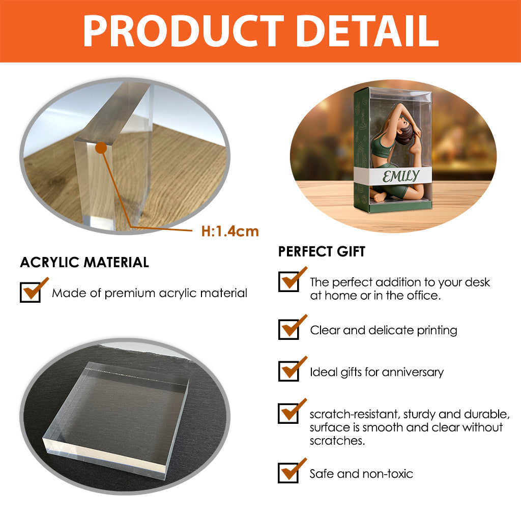 Custom From Photo - Personalized Yoga Custom Shaped Acrylic Plaque