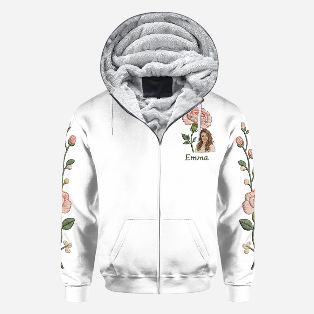 Personalisiertes T-Shirt mit Geburtsblume und Foto – Selbstliebe pur